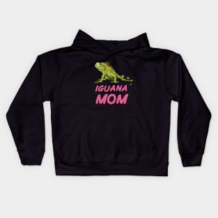 Iguana Mom for Iguana Lovers, Pink Kids Hoodie